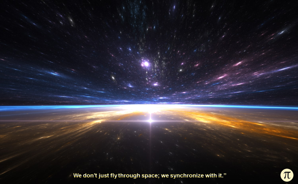 We don’t just fly through space; we synchronize with it.